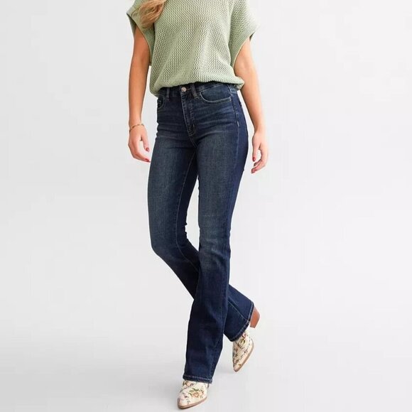 BKE Denim Parker Tailored Boot Cut Leg Stretch Jean Dark Wash Blue Women 31x28.5 - Picture 1 of 16